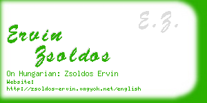 ervin zsoldos business card